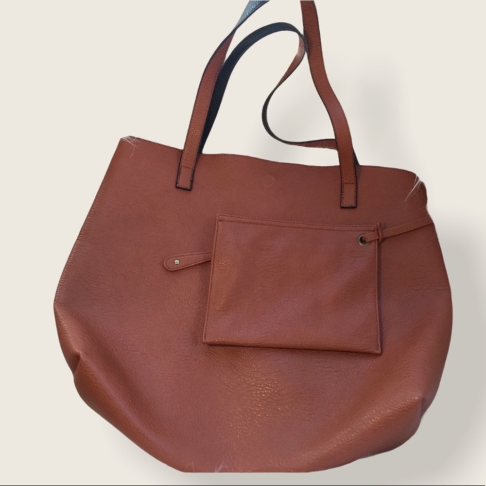 Large Brown Tote and Matching Pouch